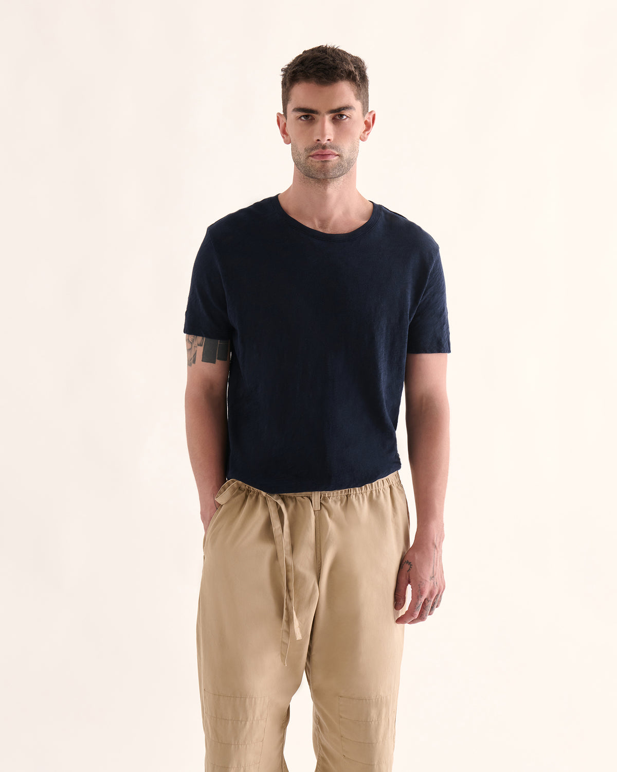 Slub Jersey Crew Neck Tee - Midnight