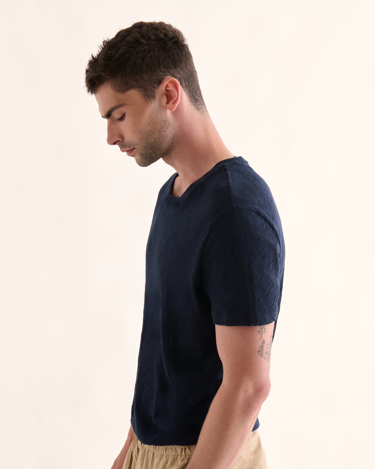 Slub Jersey Crew Neck Tee - Midnight