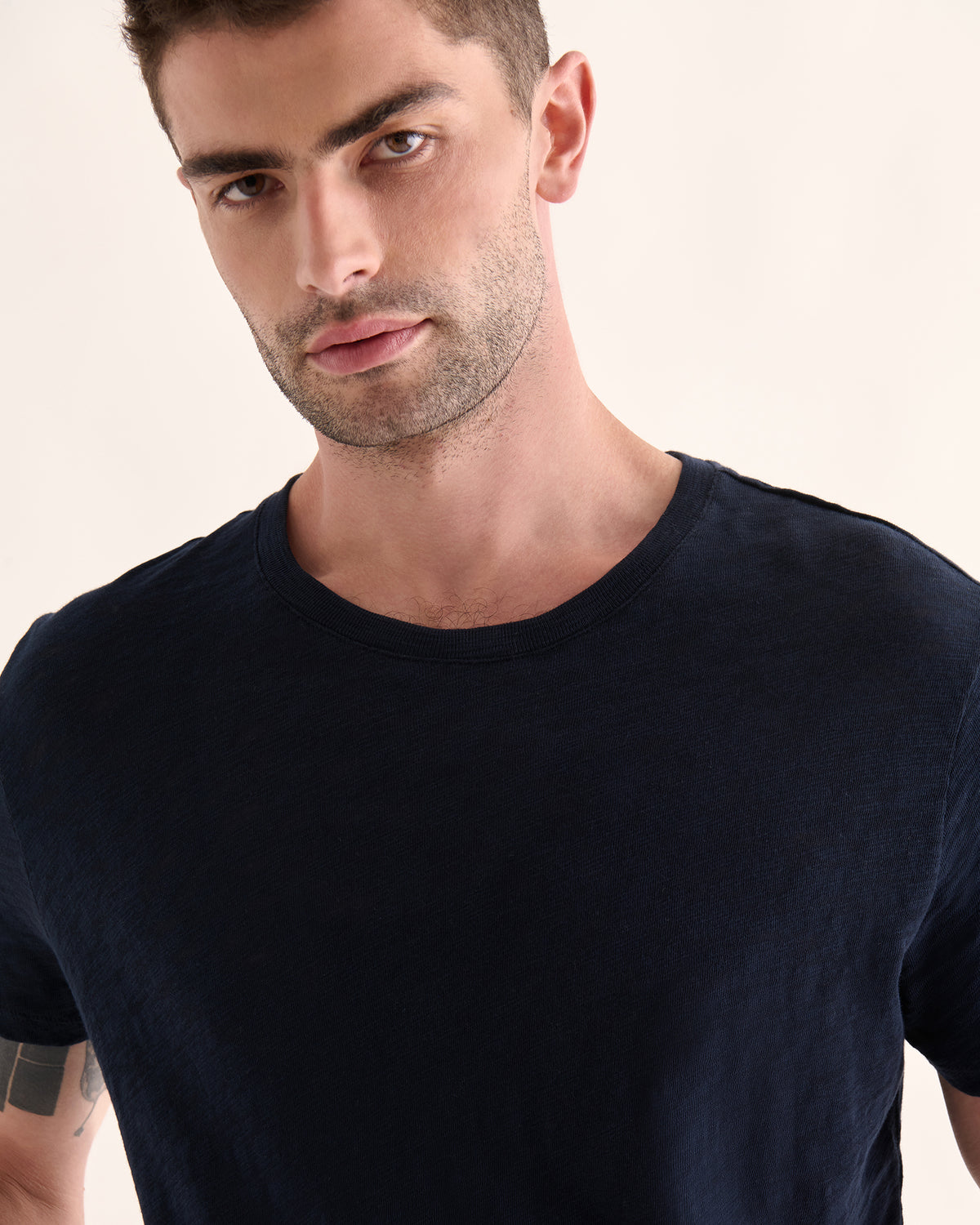 Slub Jersey Crew Neck Tee - Midnight