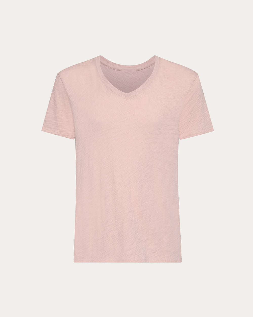 Slub Jersey V-Neck Tee - Faded Rose