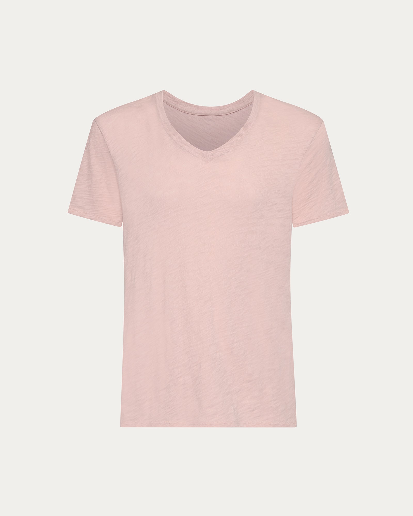 Slub Jersey V-Neck Tee - Faded Rose