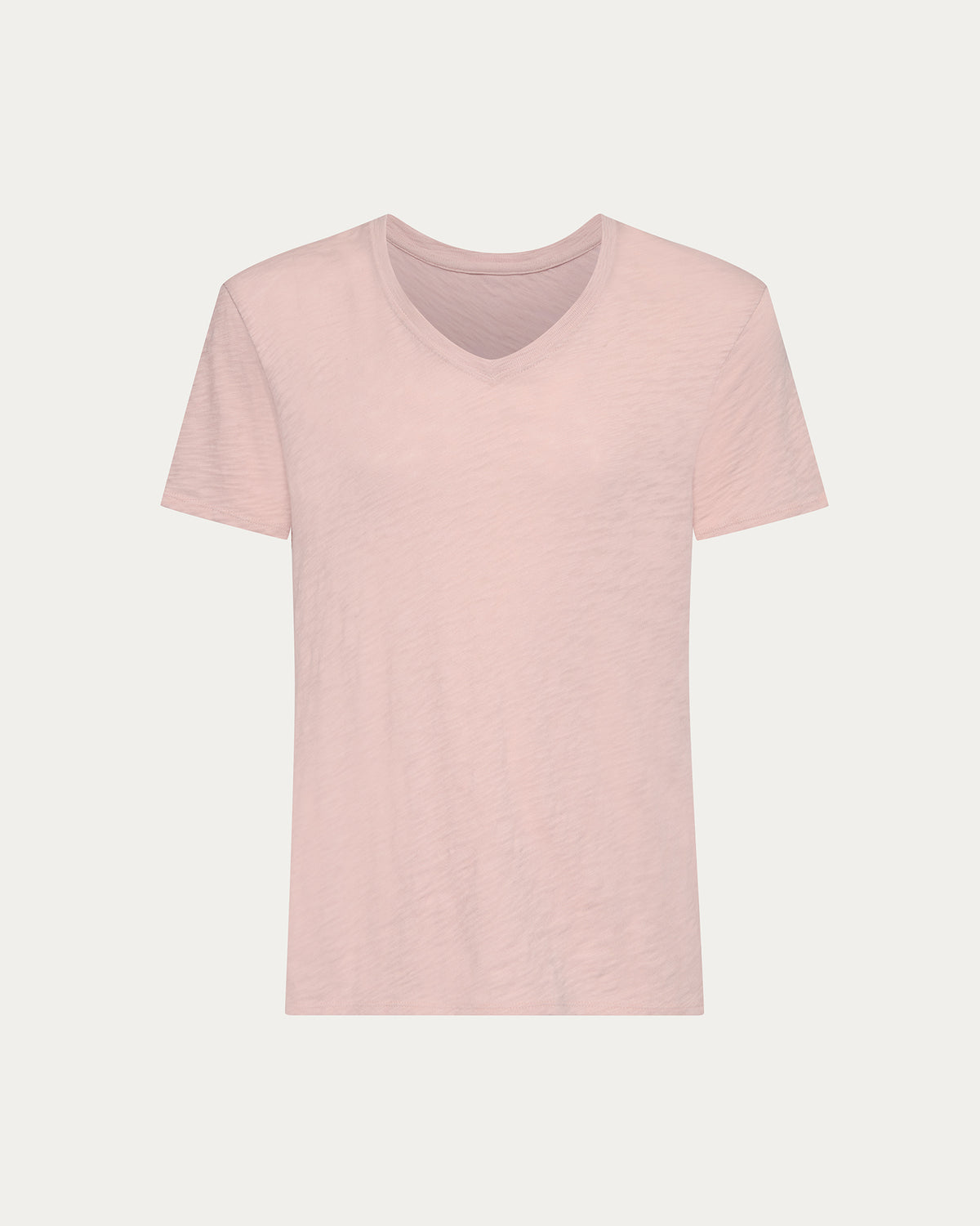 Slub Jersey V-Neck Tee - Faded Rose