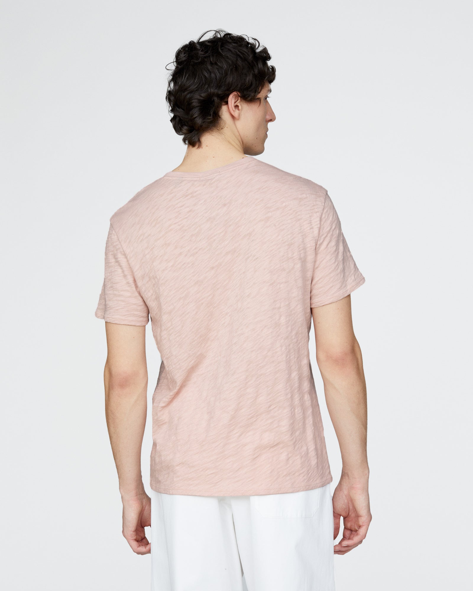 Slub Jersey V-Neck Tee - Faded Rose