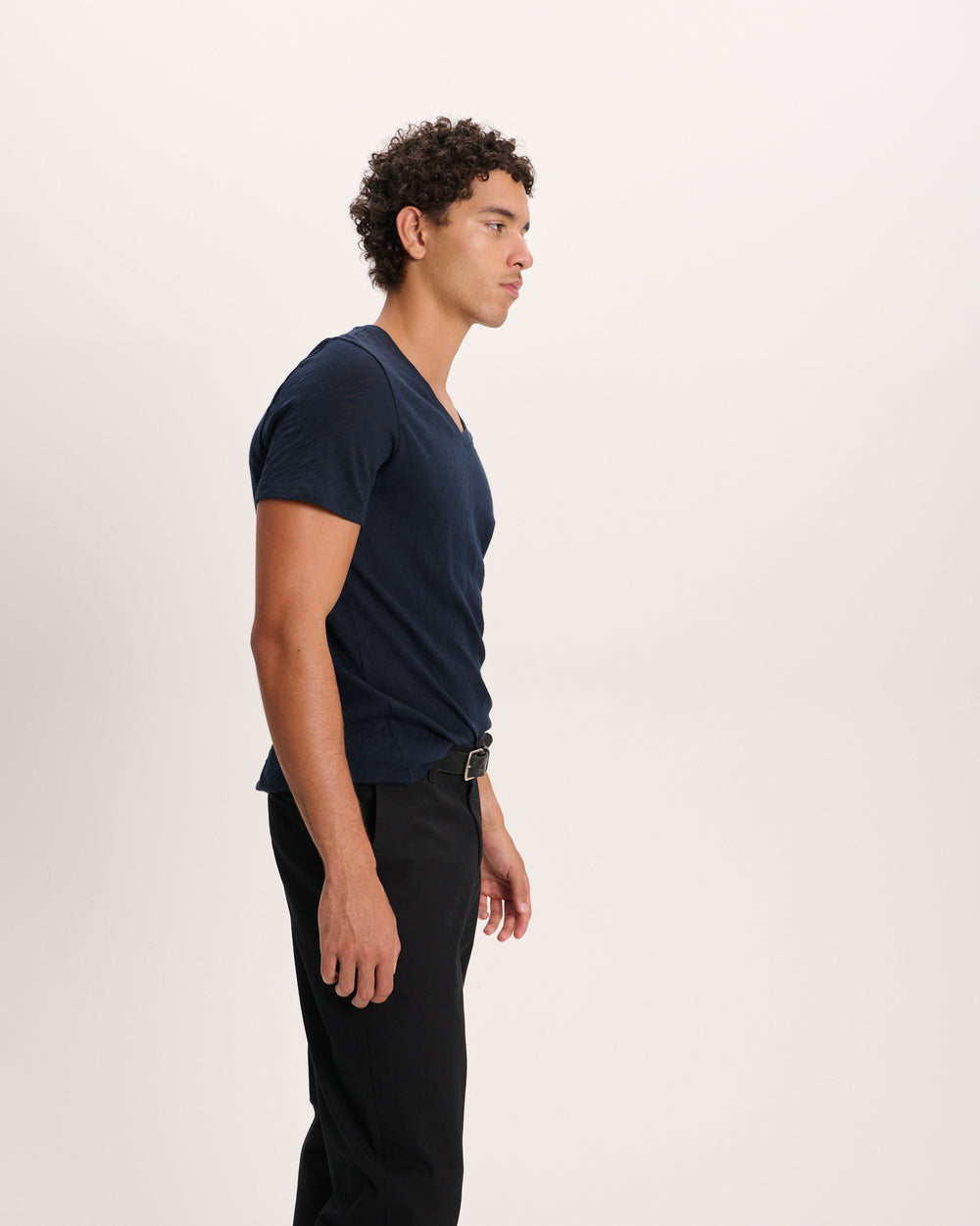 Slub Jersey V-Neck Tee - Midnight