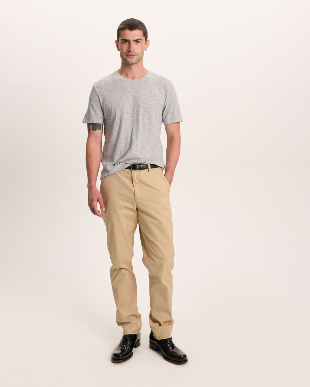 Slub Jersey Crew Neck Tee -  Heather Grey