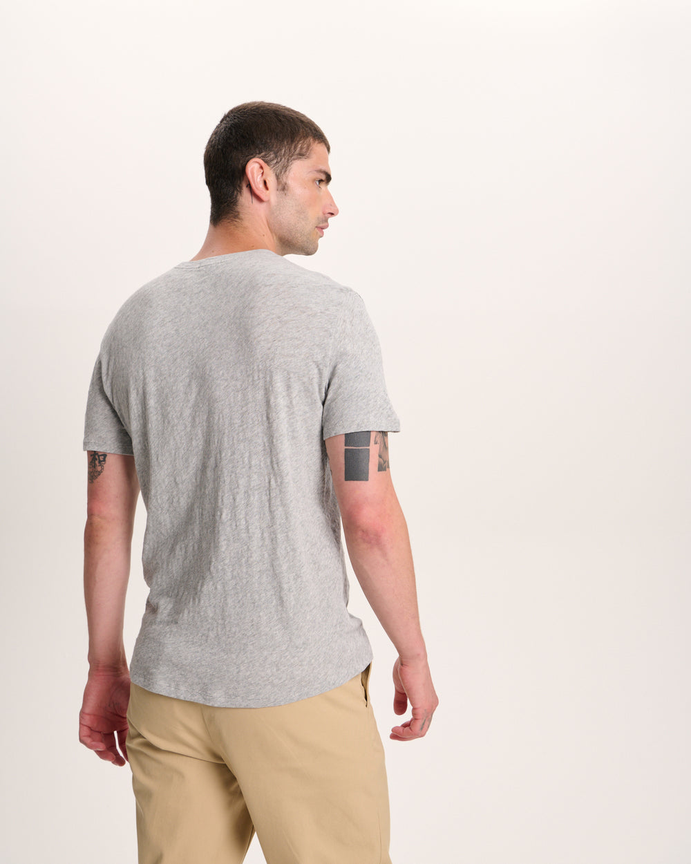Slub Jersey Crew Neck Tee -  Heather Grey