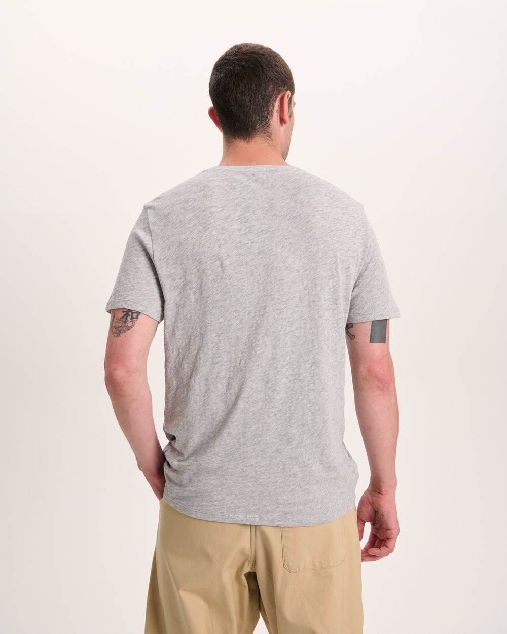 Slub Jersey V-Neck Tee - Heather Grey