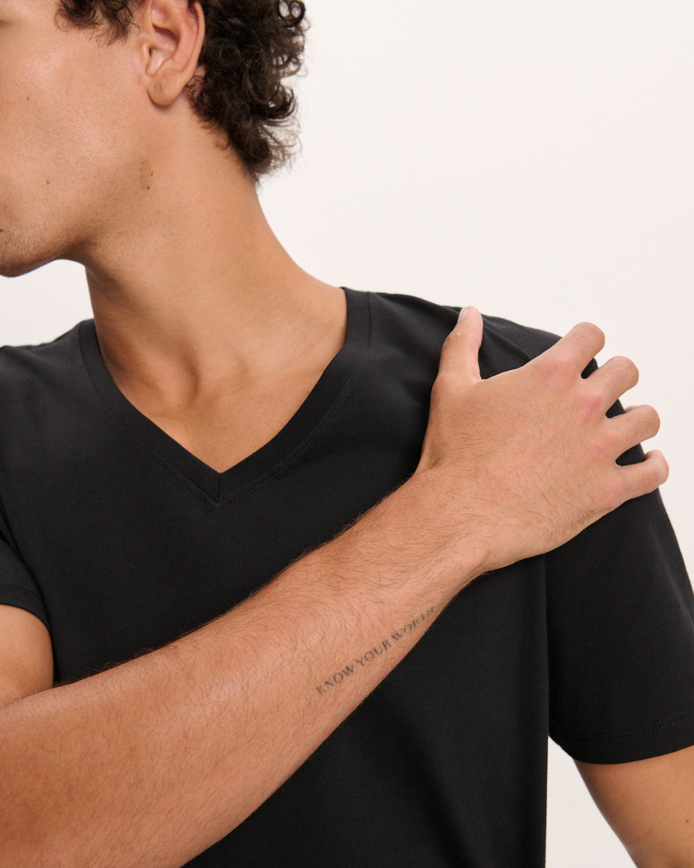 Classic Jersey V-Neck Tee - Black