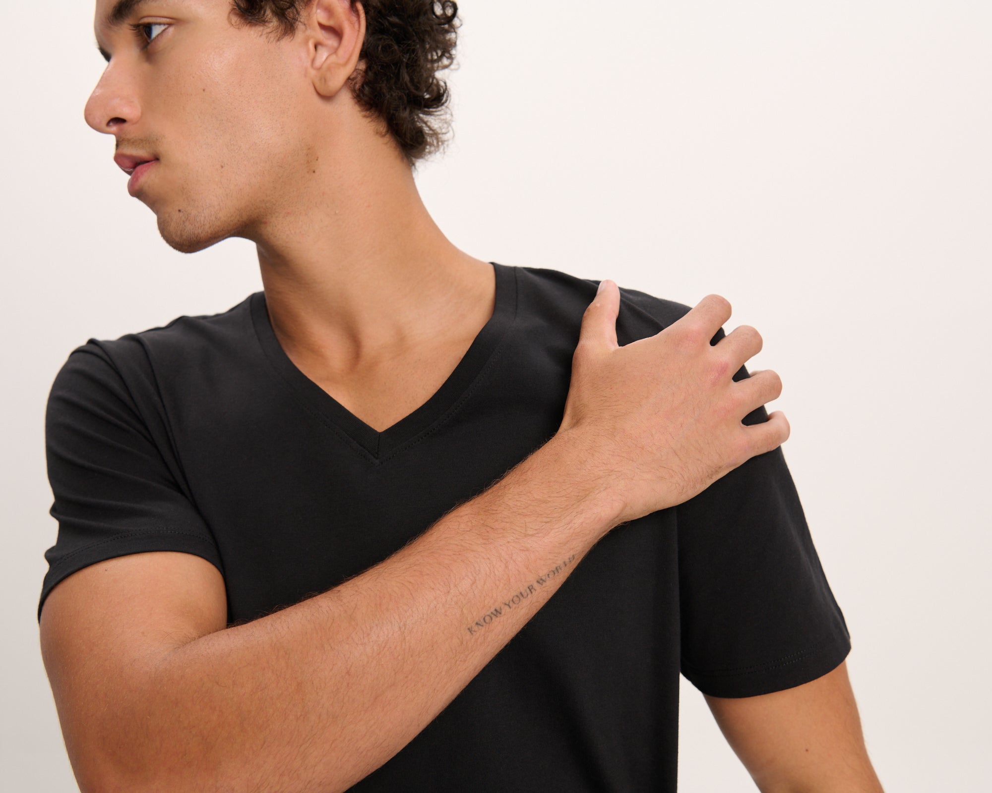 Classic Jersey V-Neck Tee - Black