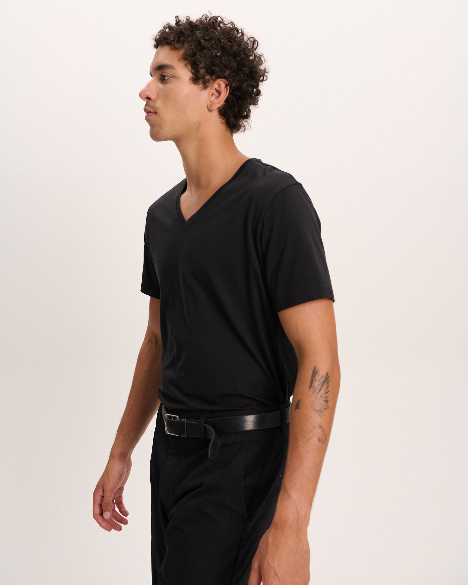 Classic Jersey V-Neck Tee - Black