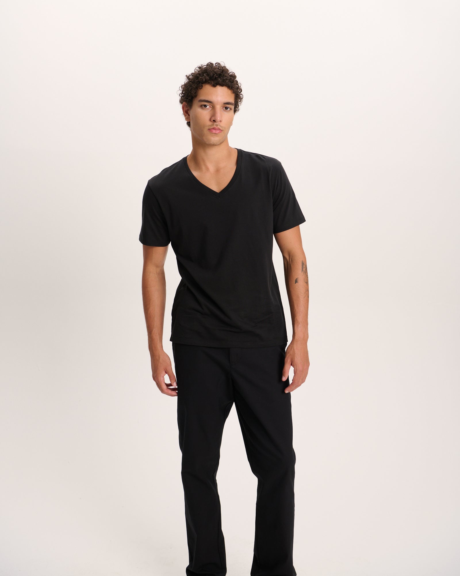Classic Jersey V-Neck Tee - Black