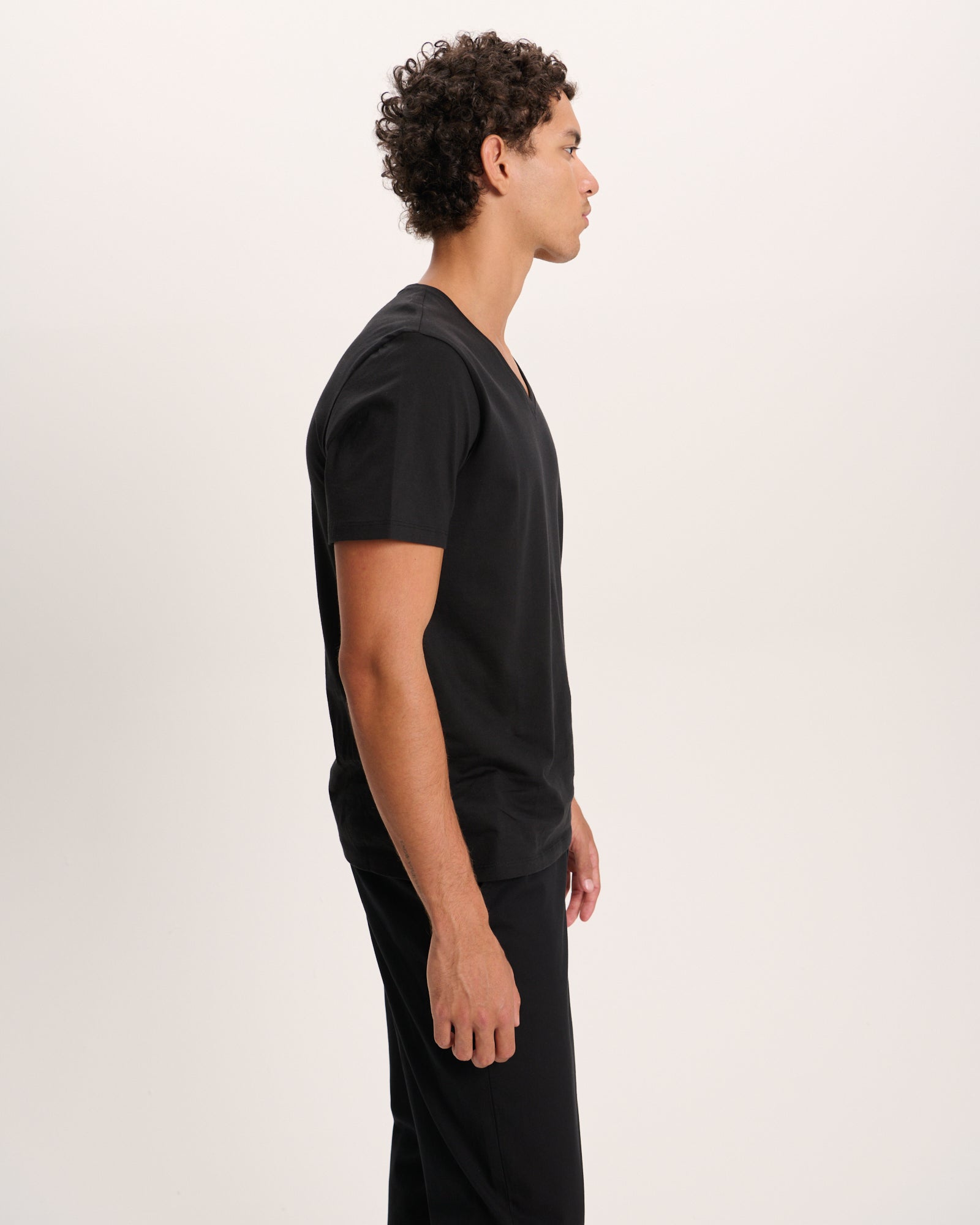 Classic Jersey V-Neck Tee - Black