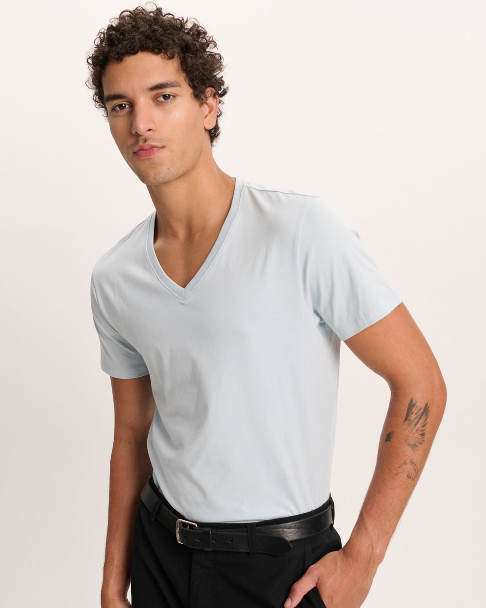 Classic Jersey V-Neck Tee - Blue
