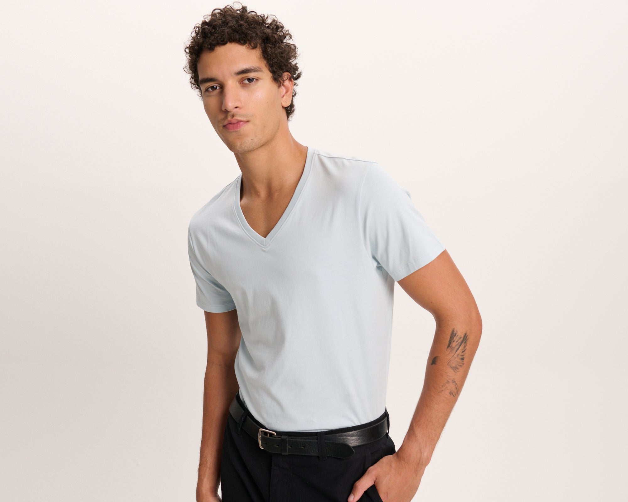 Classic Jersey V-Neck Tee - Blue
