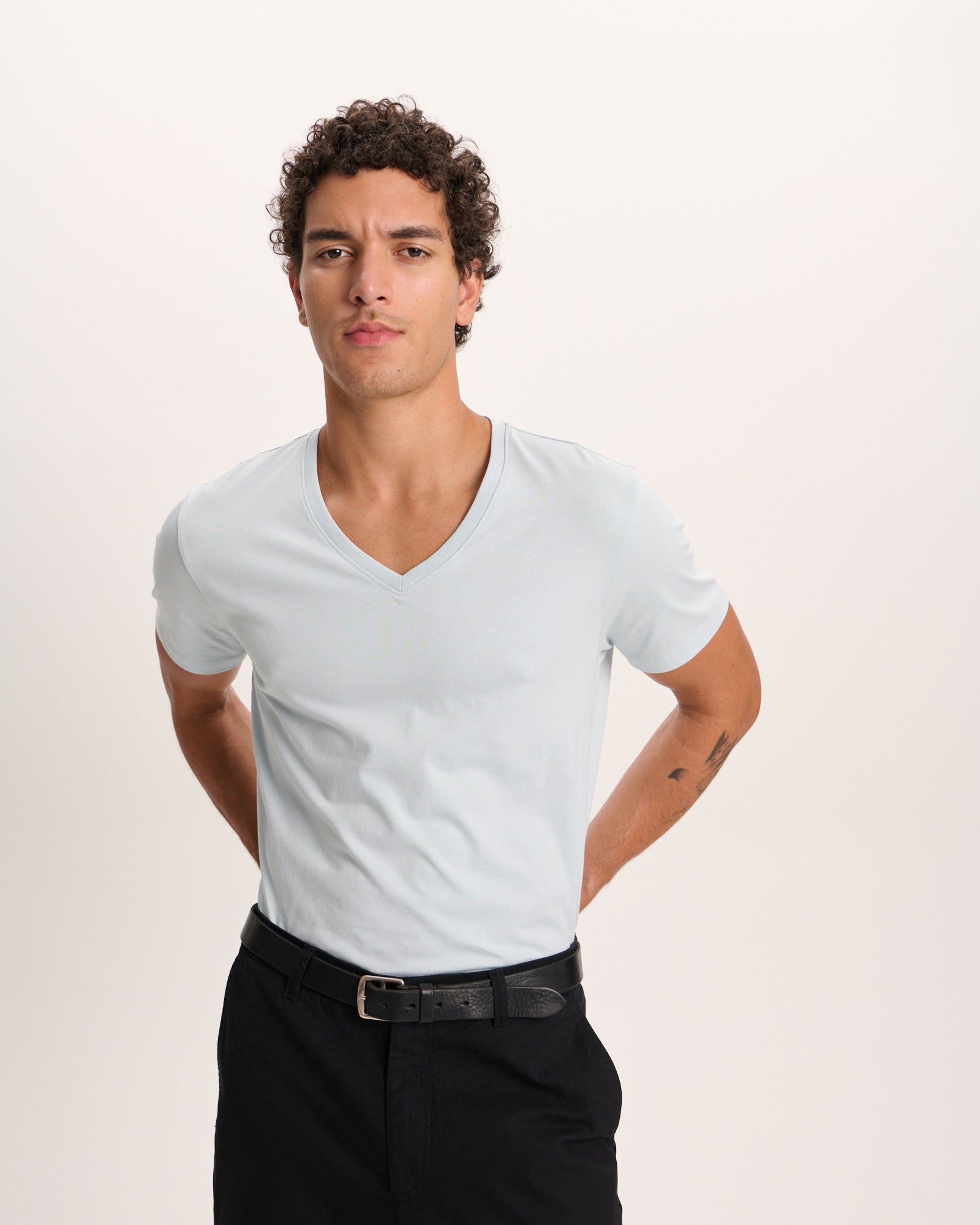 Classic Jersey V-Neck Tee - Blue