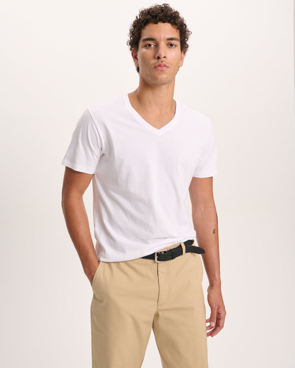 Classic Jersey V-Neck Tee - White