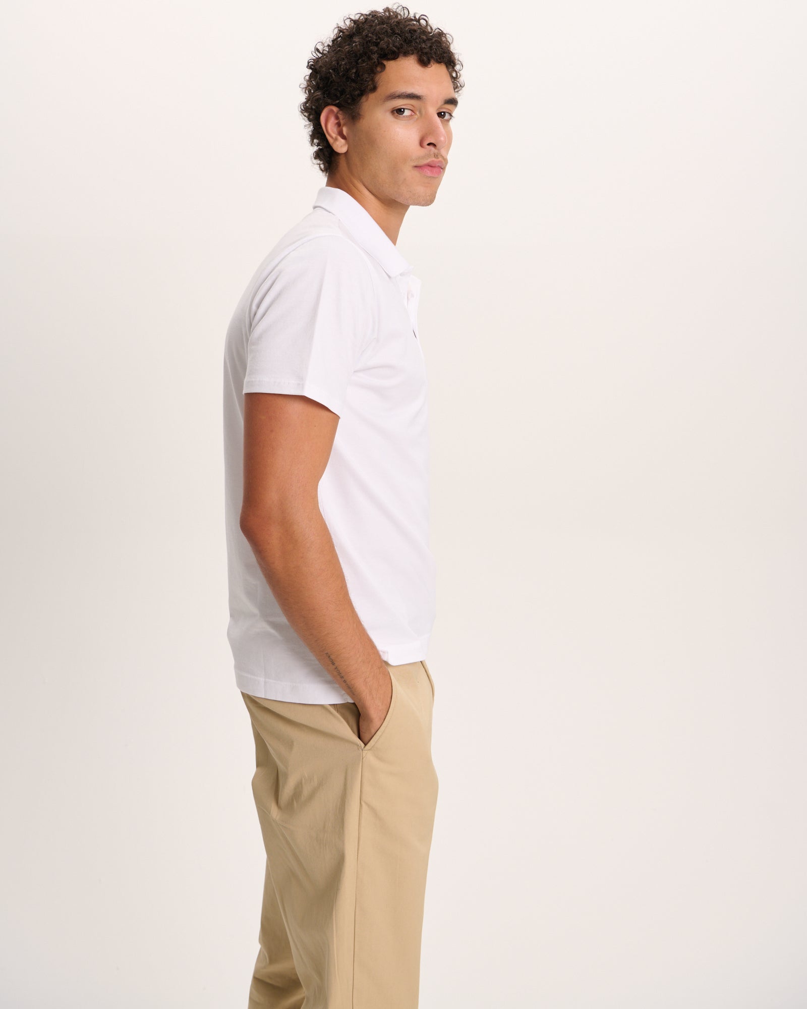 Classic Jersey Polo - White