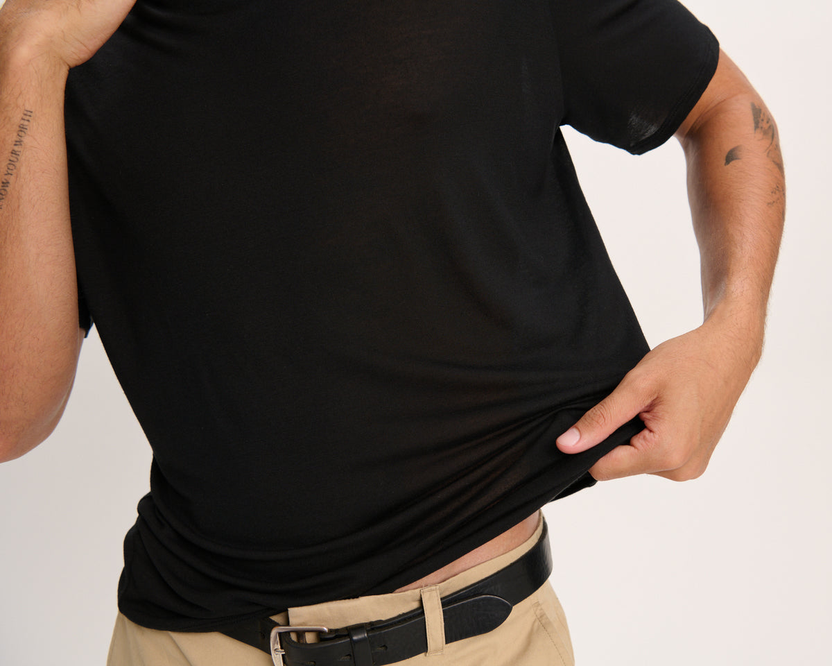 Modal Jersey Crew Neck Tee - Black