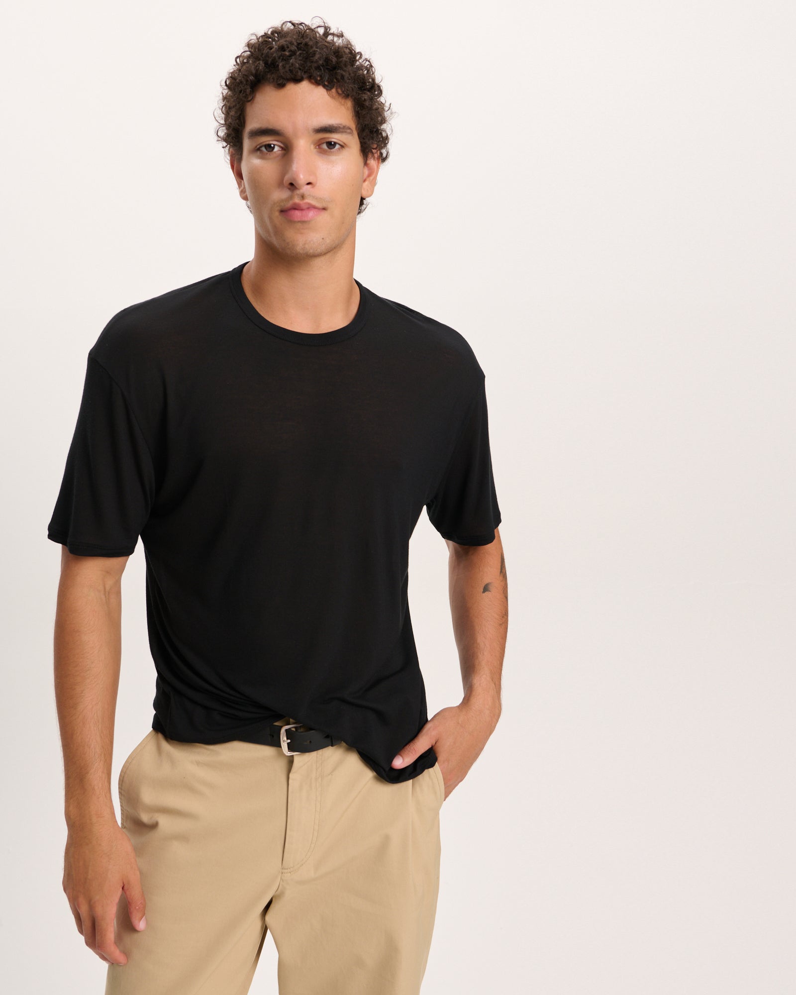 Modal Jersey Crew Neck Tee - Black – ATM Anthony Thomas Melillo