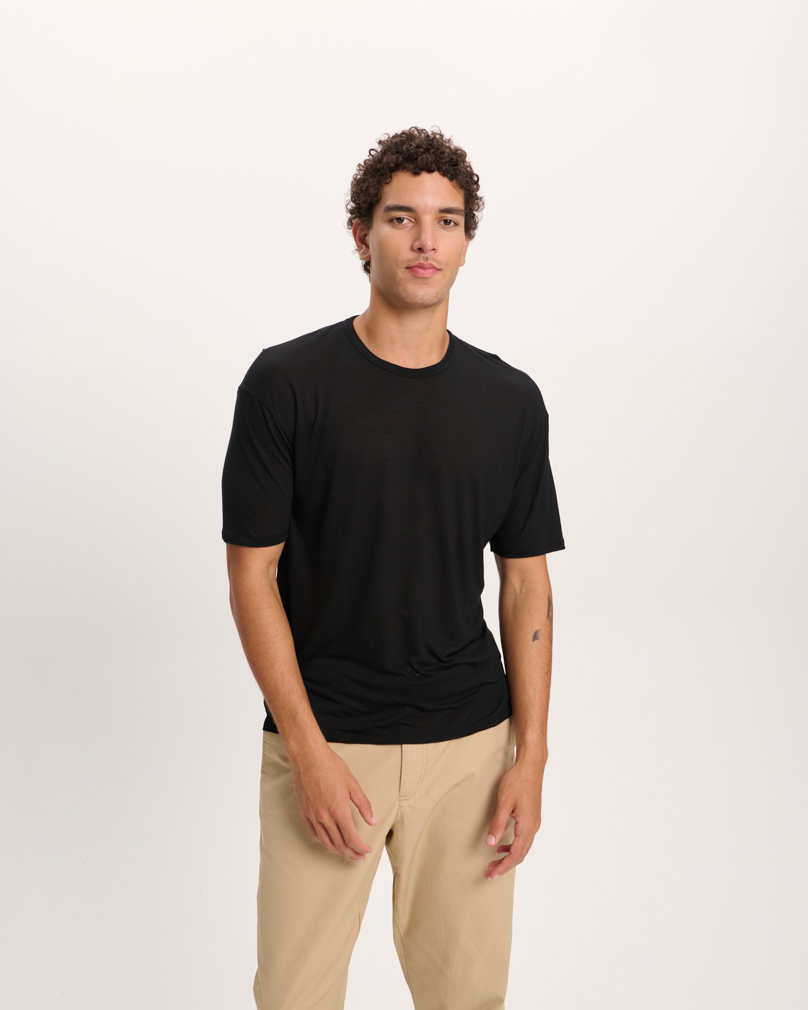 Modal Jersey Crew Neck Tee - Black