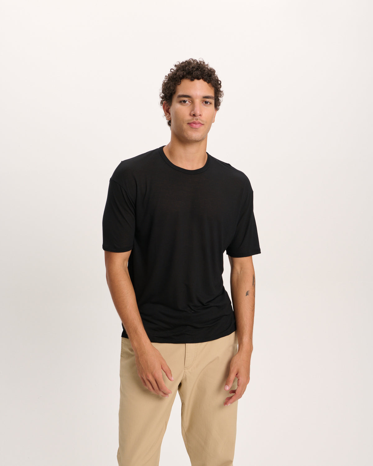 Modal Jersey Crew Neck Tee - Black