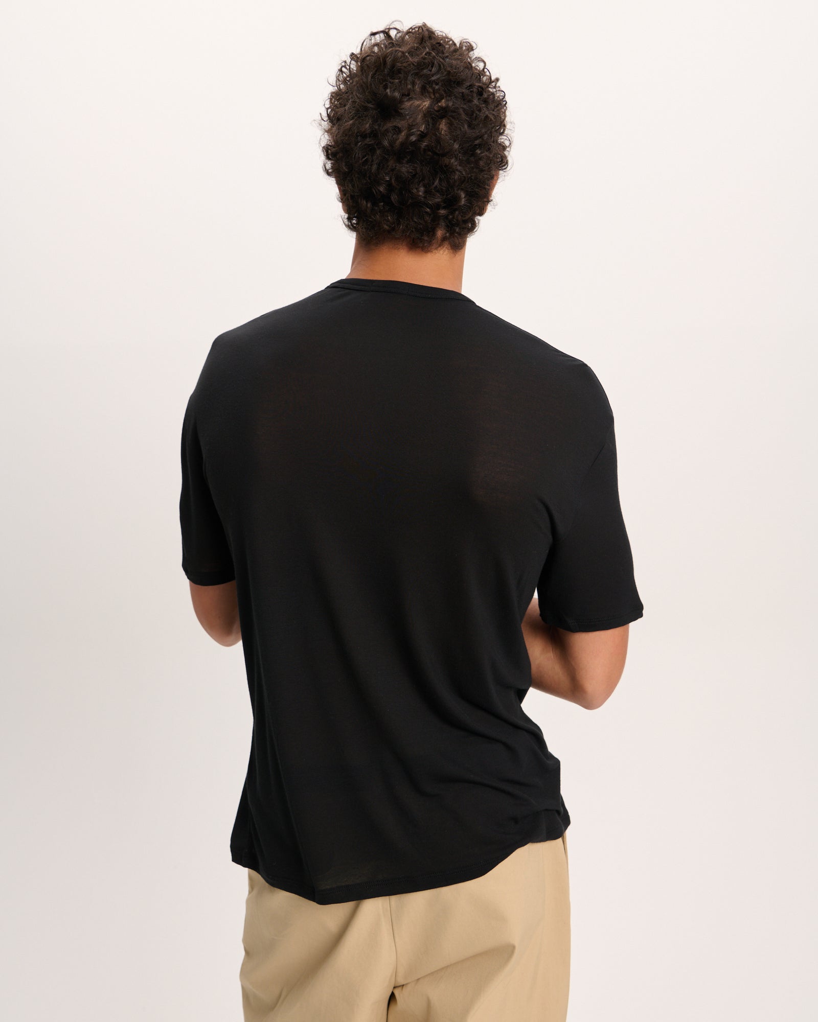 Modal Jersey Crew Neck Tee - Black