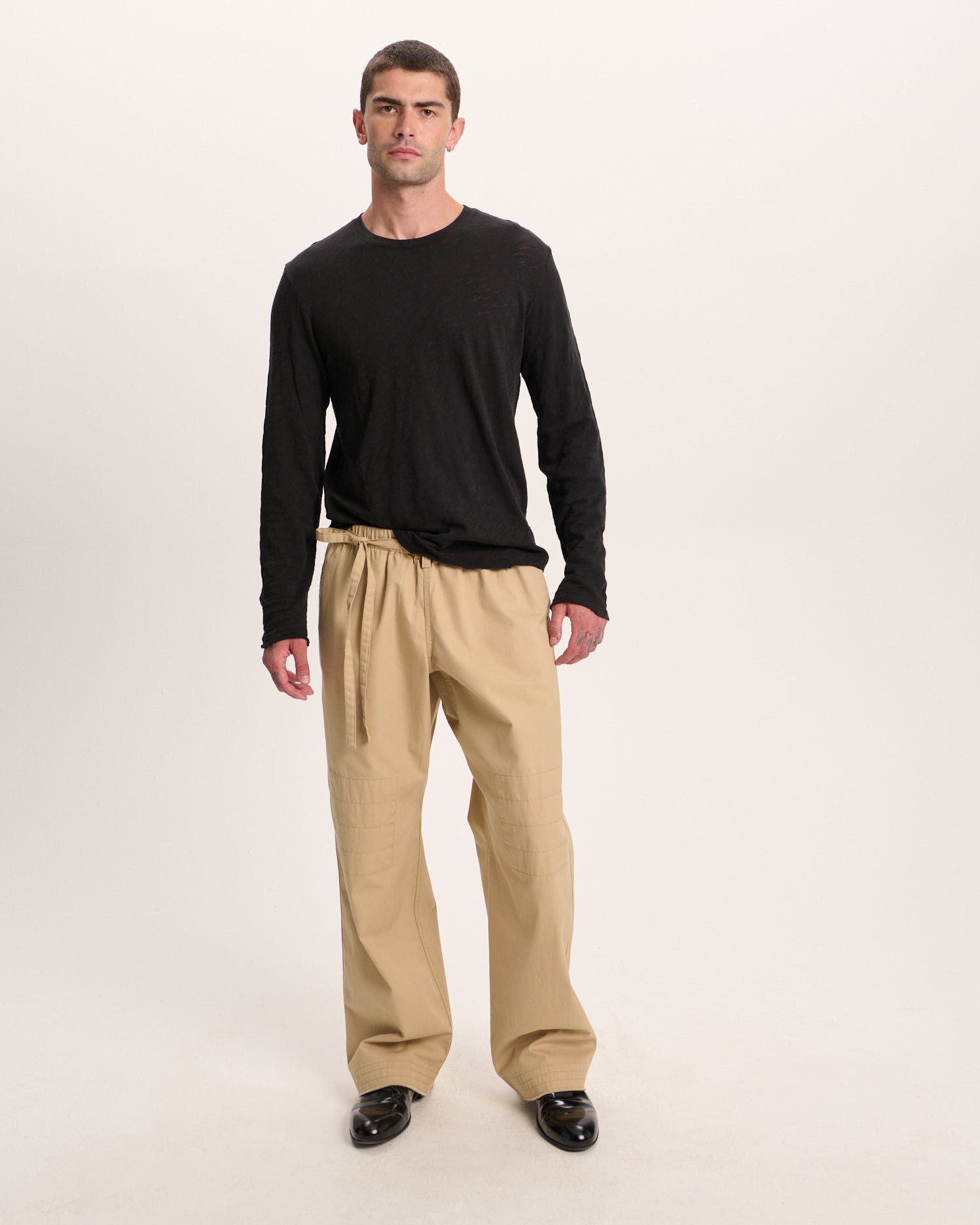 Slub Jersey Long Sleeve Destroyed Wash Tee - Black – ATM Anthony