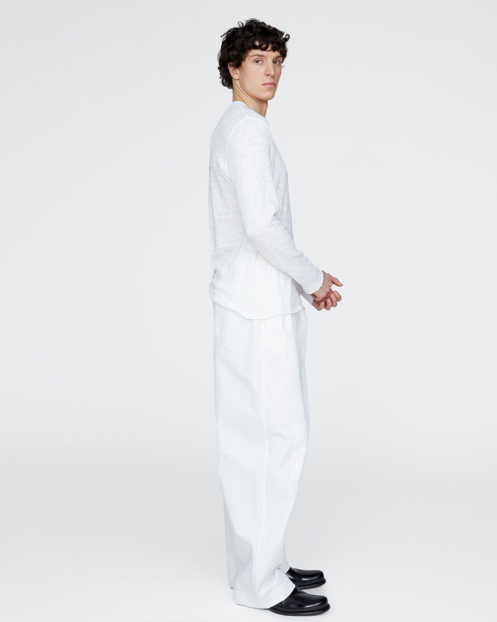 ヒトミ様 ブルゾン Sオフ白 Slub Jersey Long Sleeve Destroyed Wash Tee - White – ATM Anthony