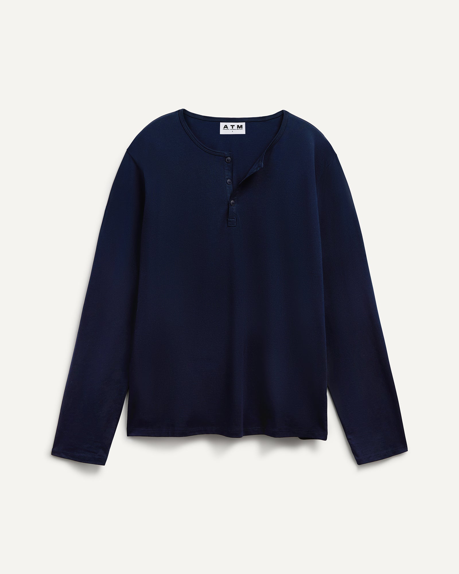 Classic Jersey Long Sleeve Henley - Midnight
