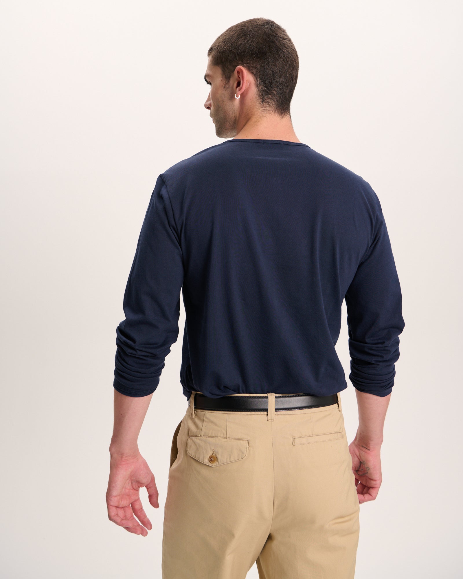 Classic Jersey Long Sleeve Henley - Midnight