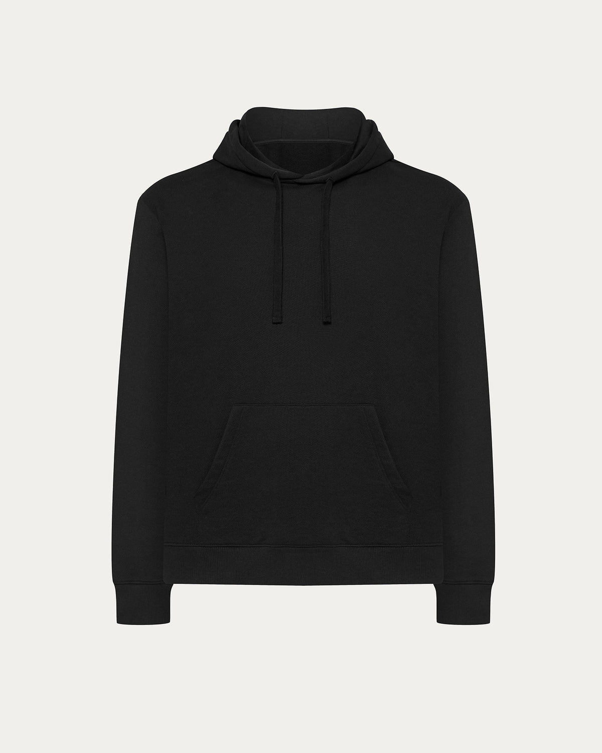 French Terry Pullover Hoodie - Black