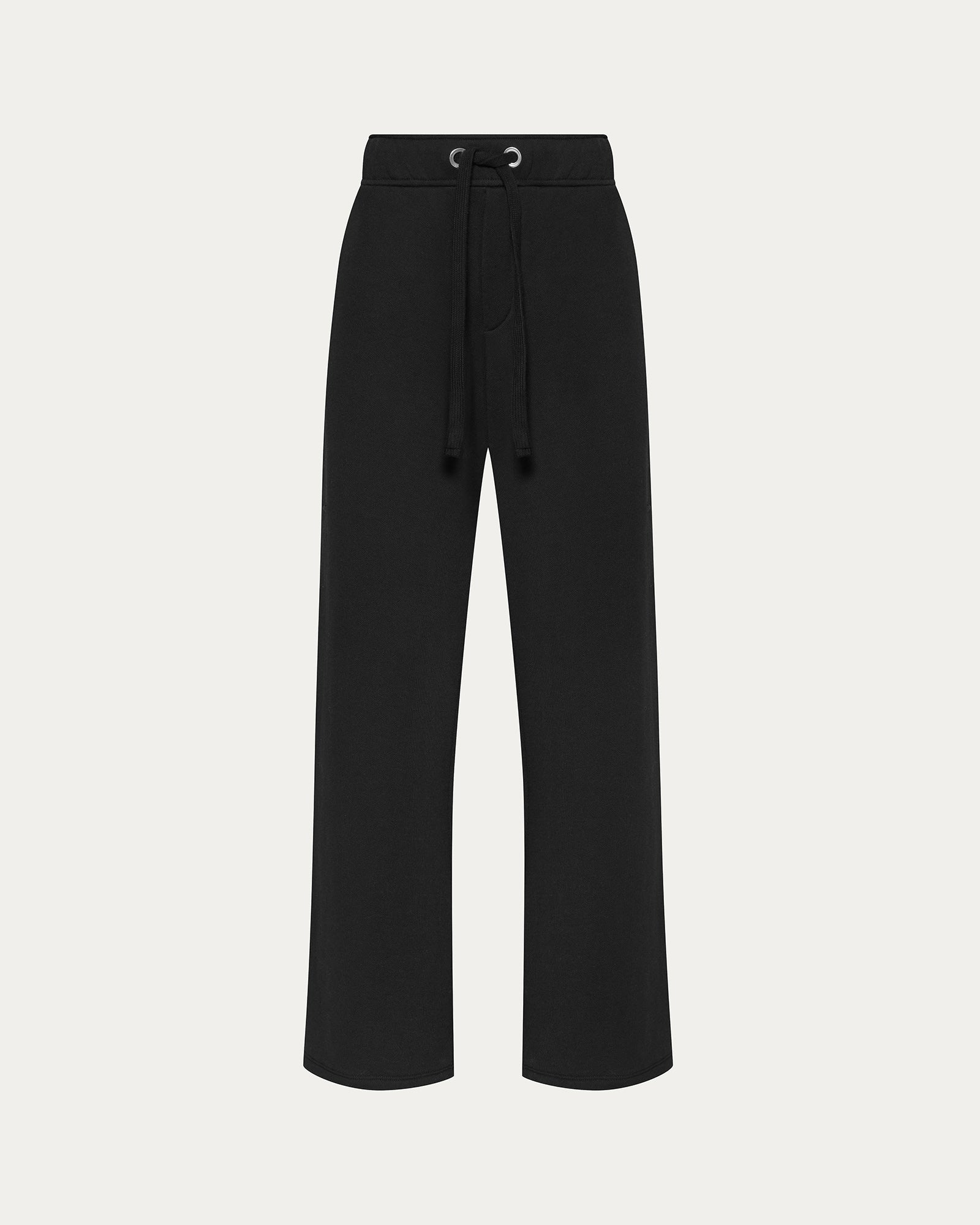 French Terry Open Bottom Sweatpants - Black