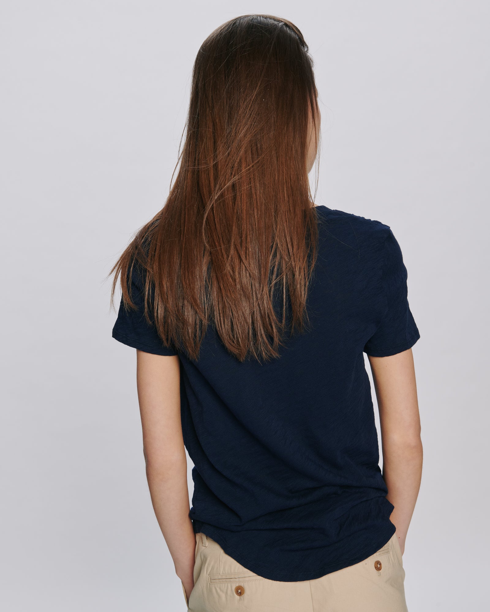 Slub Jersey Classic V-Neck Tee - Midnight
