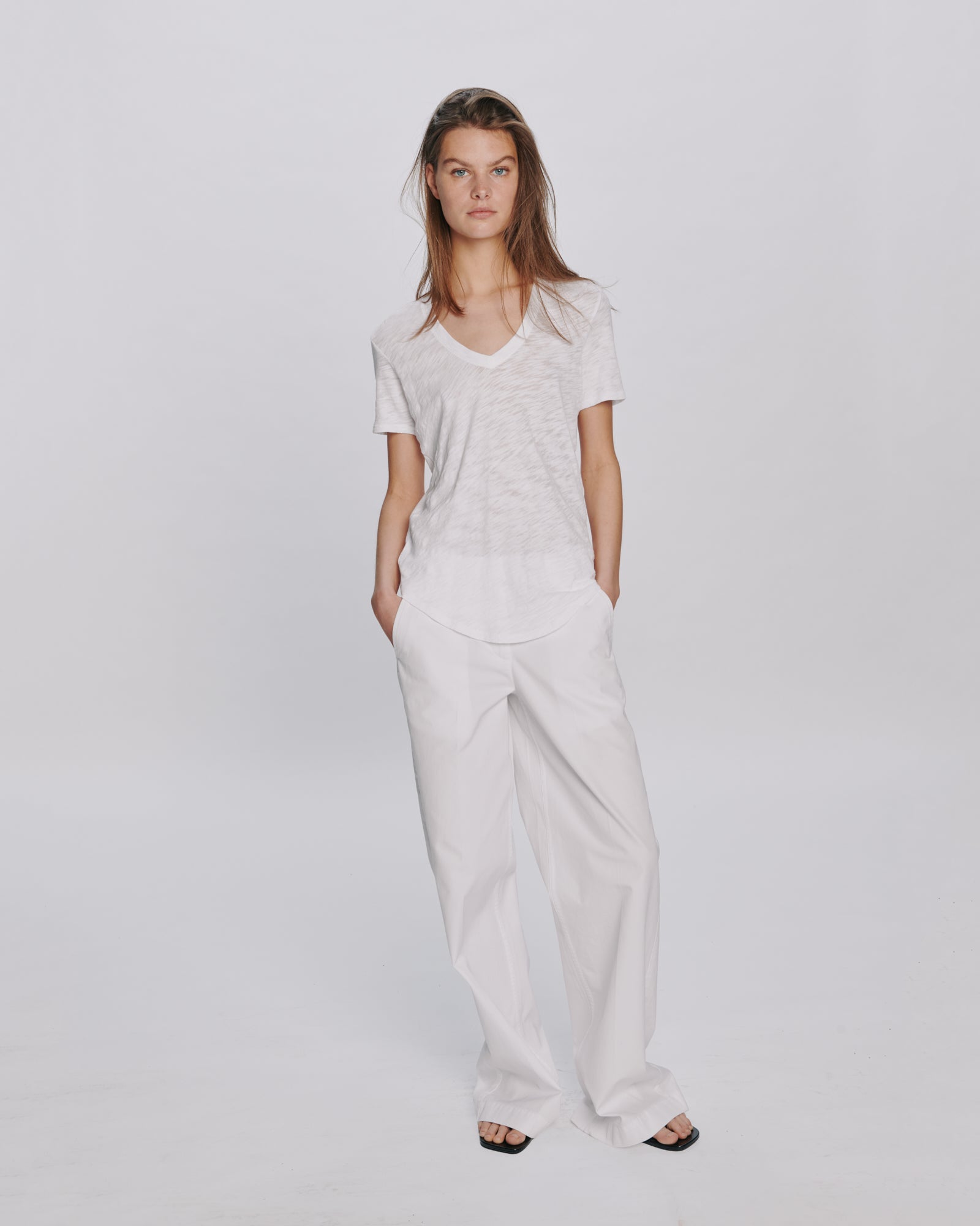 Slub Jersey Classic V-Neck Tee - White – ATM Anthony Thomas Melillo