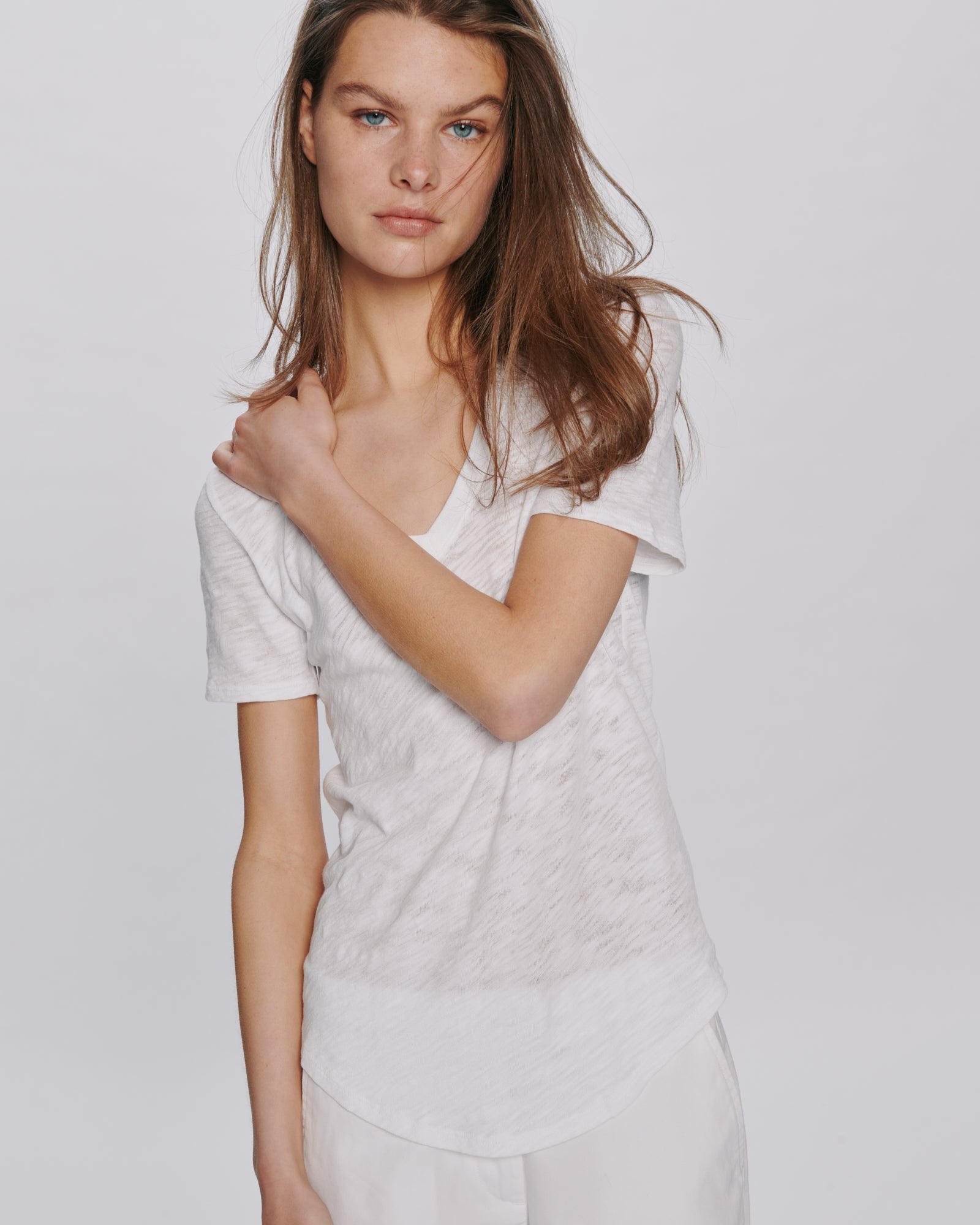 Slub Jersey Classic V-Neck Tee - White – ATM Anthony Thomas Melillo