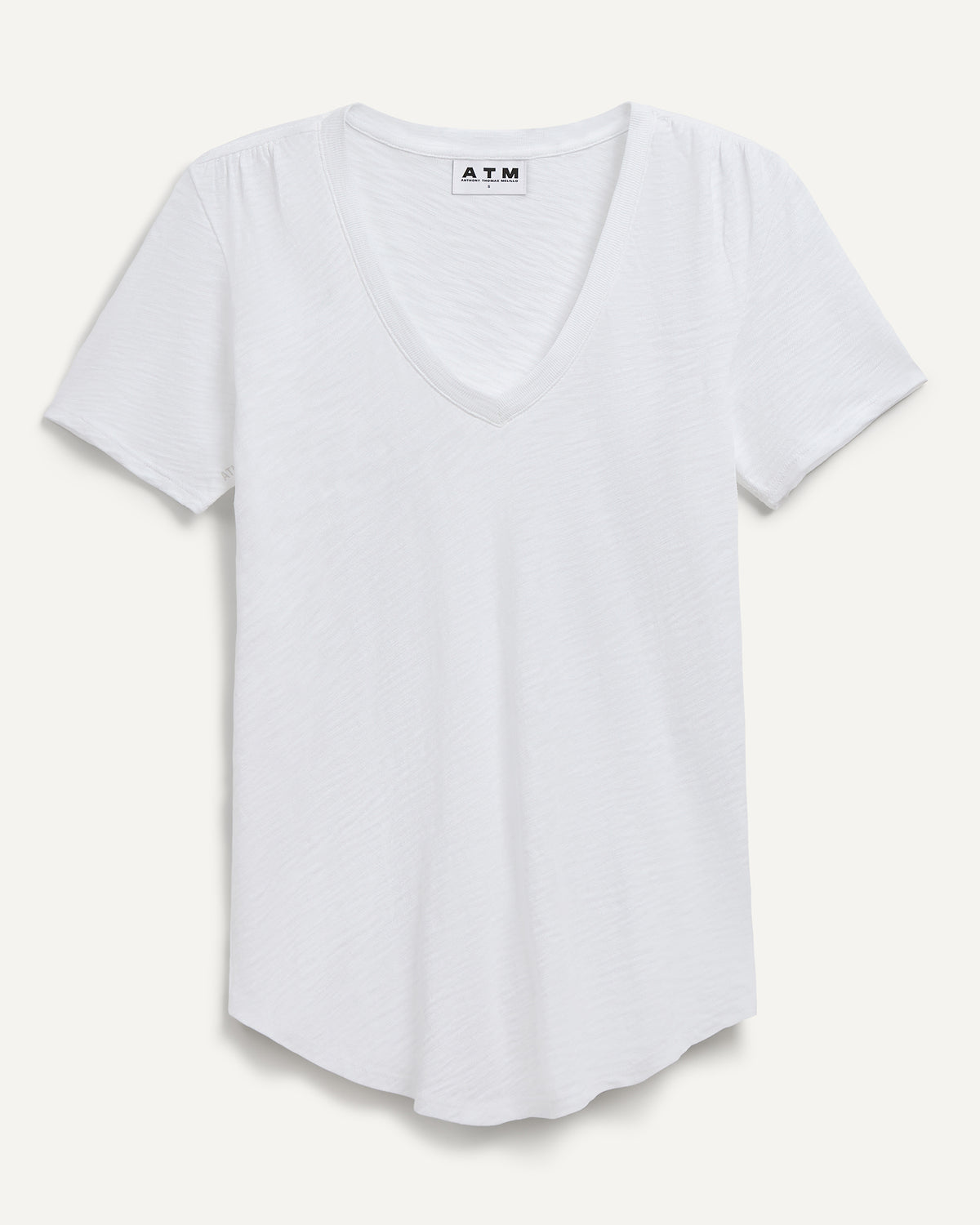 Slub Jersey Classic V-Neck Tee - White