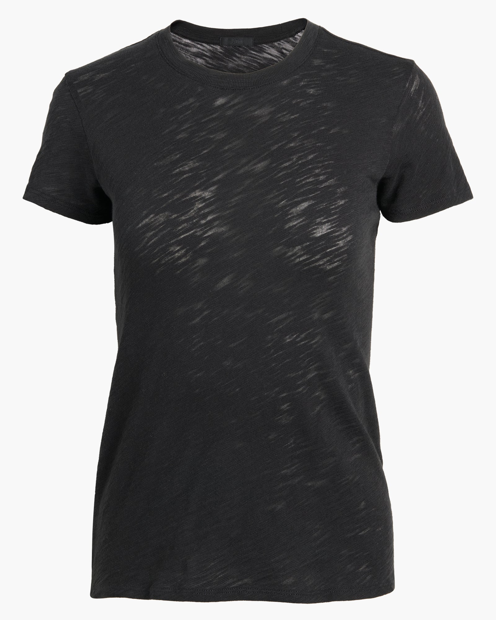 Slub Jersey Schoolboy Crew Neck Tee - Black