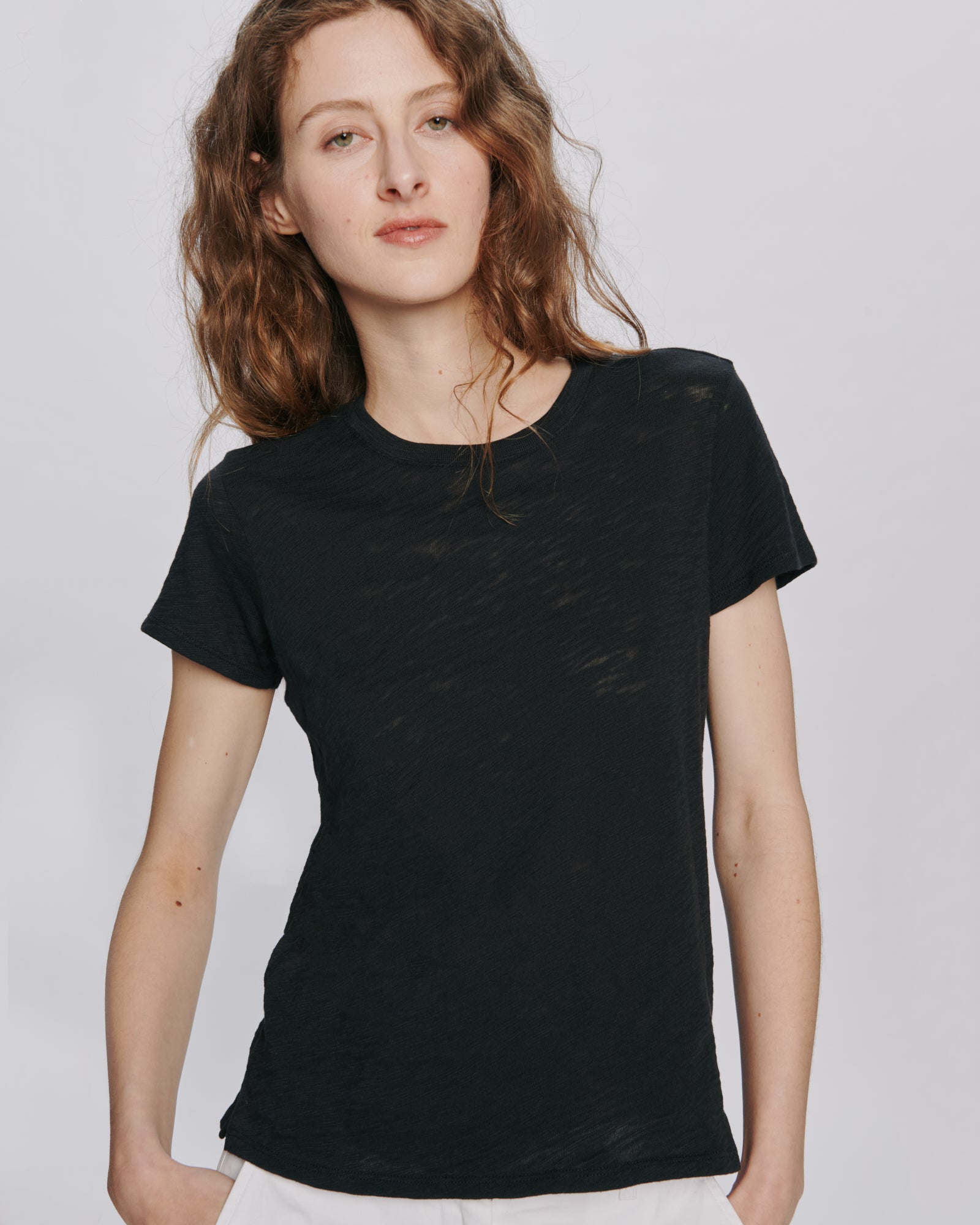 Slub Jersey Schoolboy Crew Neck Tee