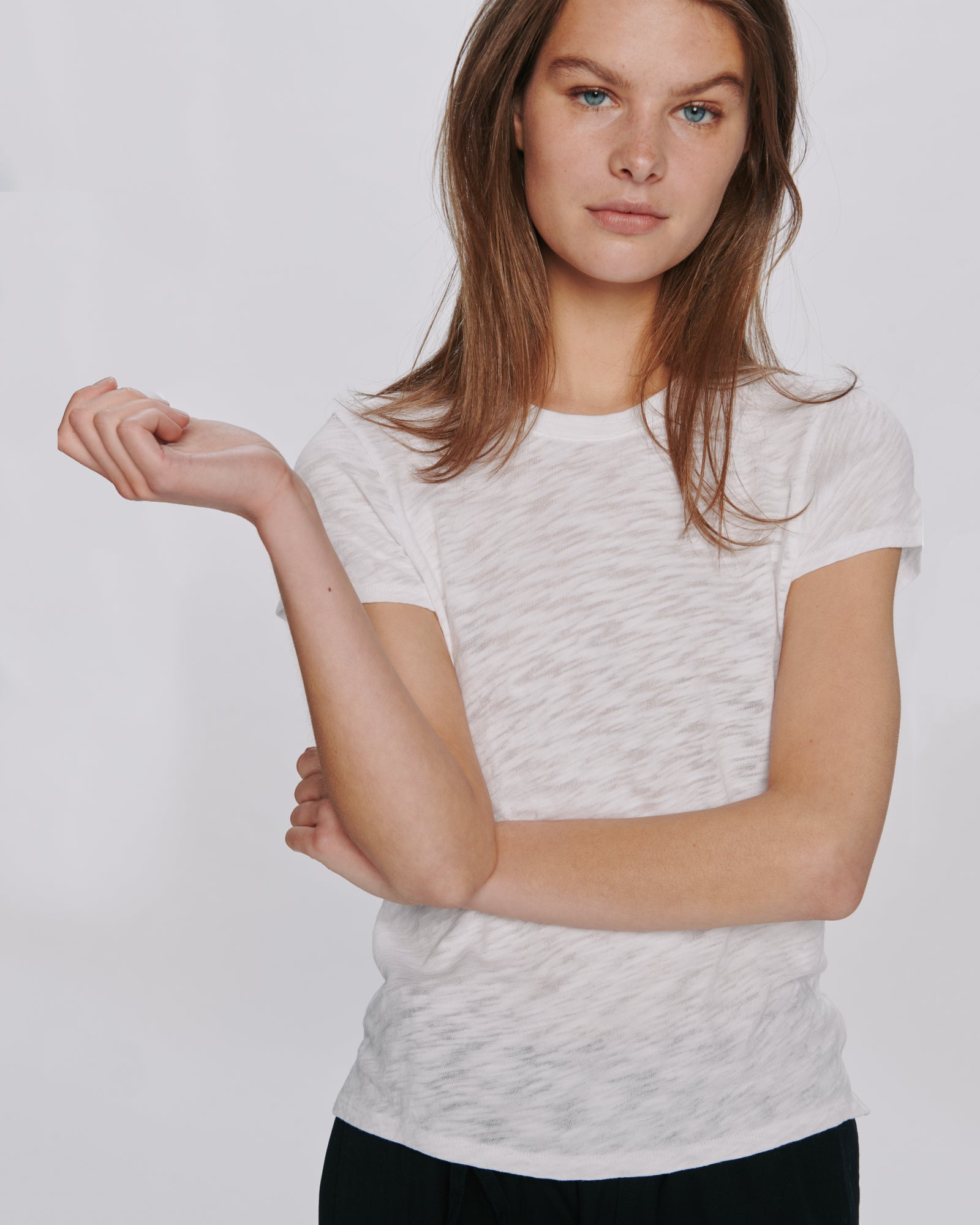 Slub Jersey Schoolboy Crew Neck Tee - White – ATM Anthony Thomas