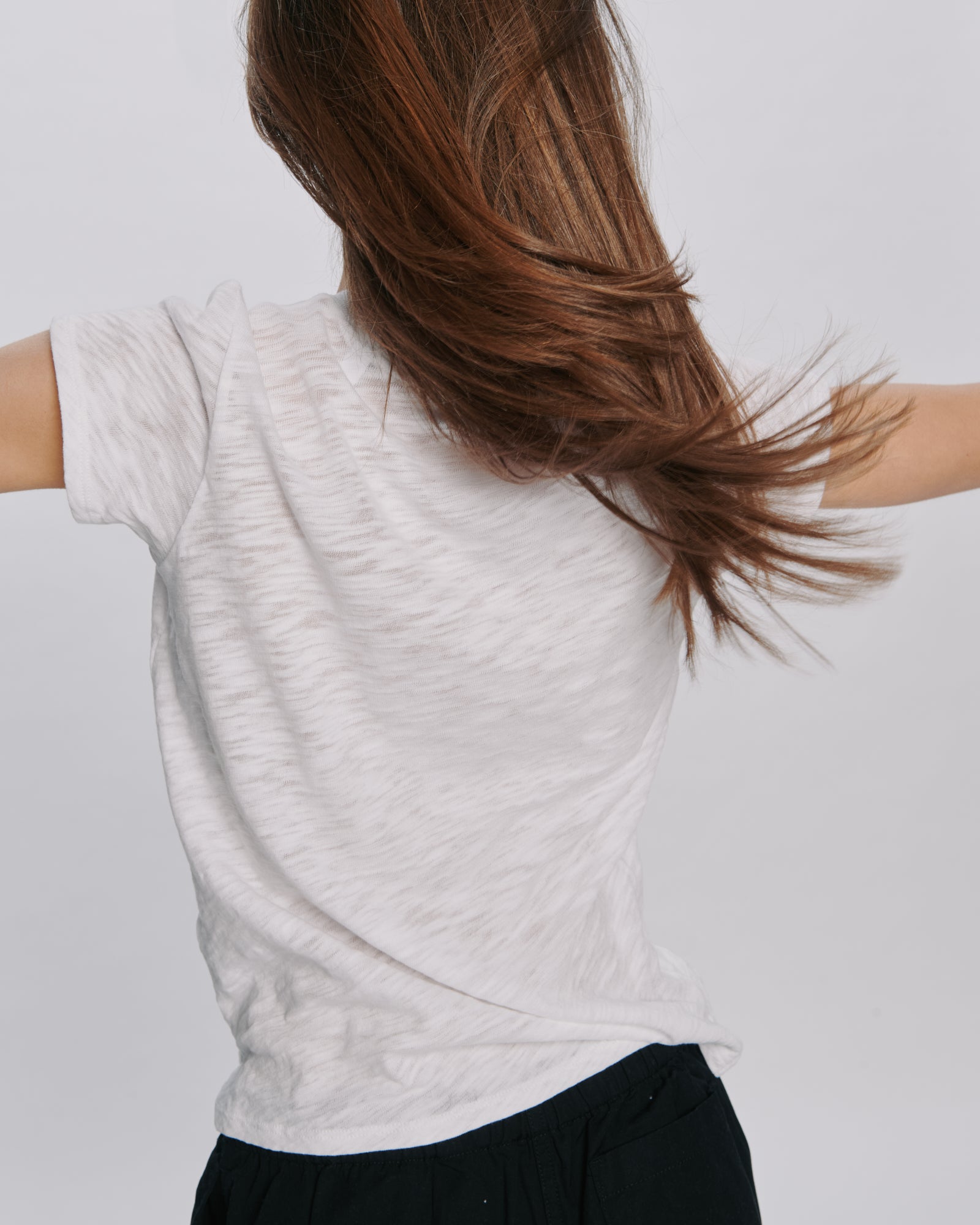 Slub Jersey Schoolboy Crew Neck Tee - White