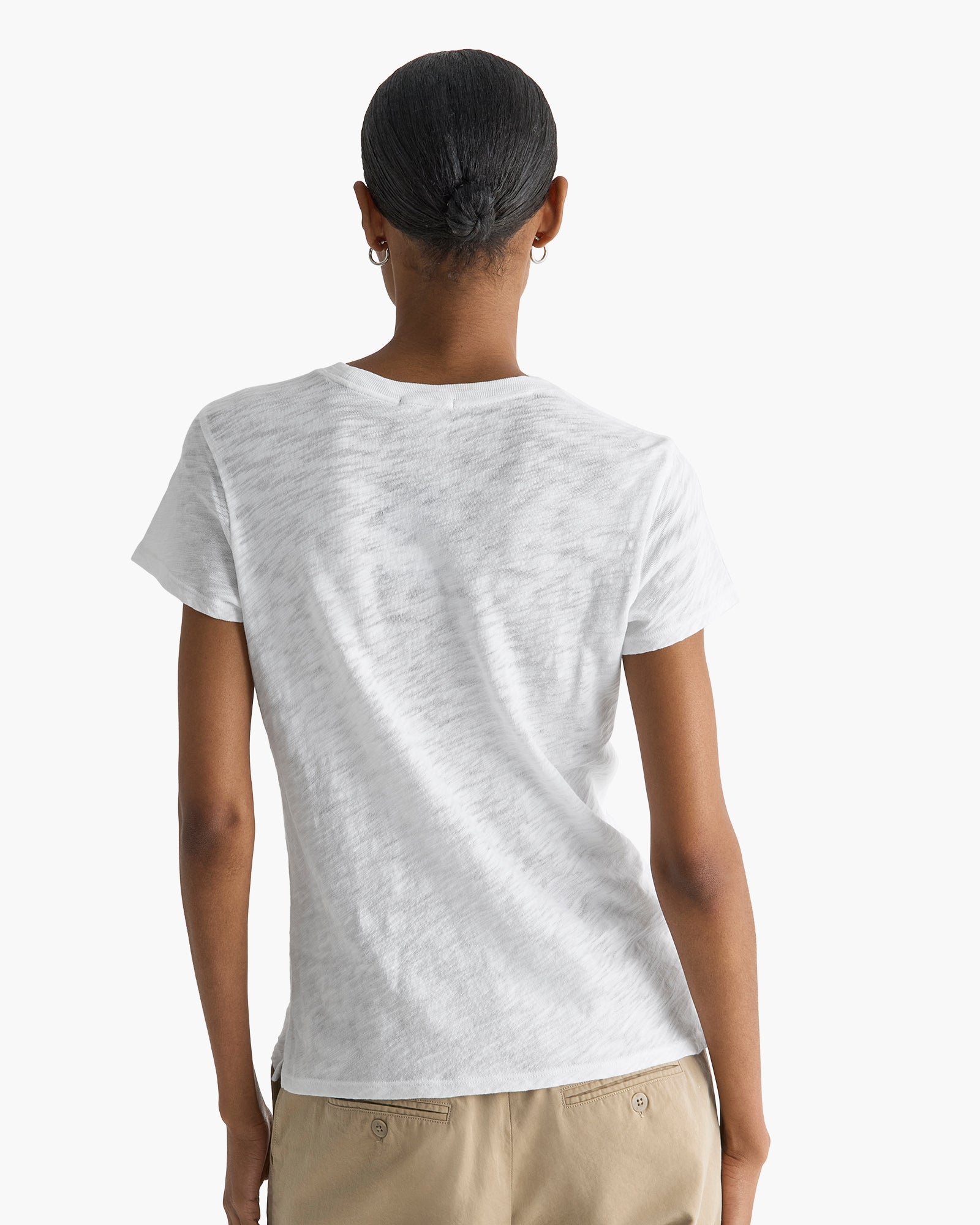 Slub Jersey Schoolboy Crew Neck Tee - White