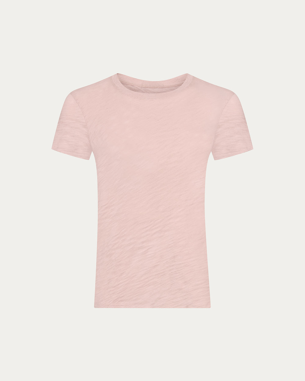 Slub Jersey Schoolboy Crew Neck Tee - Faded Rose