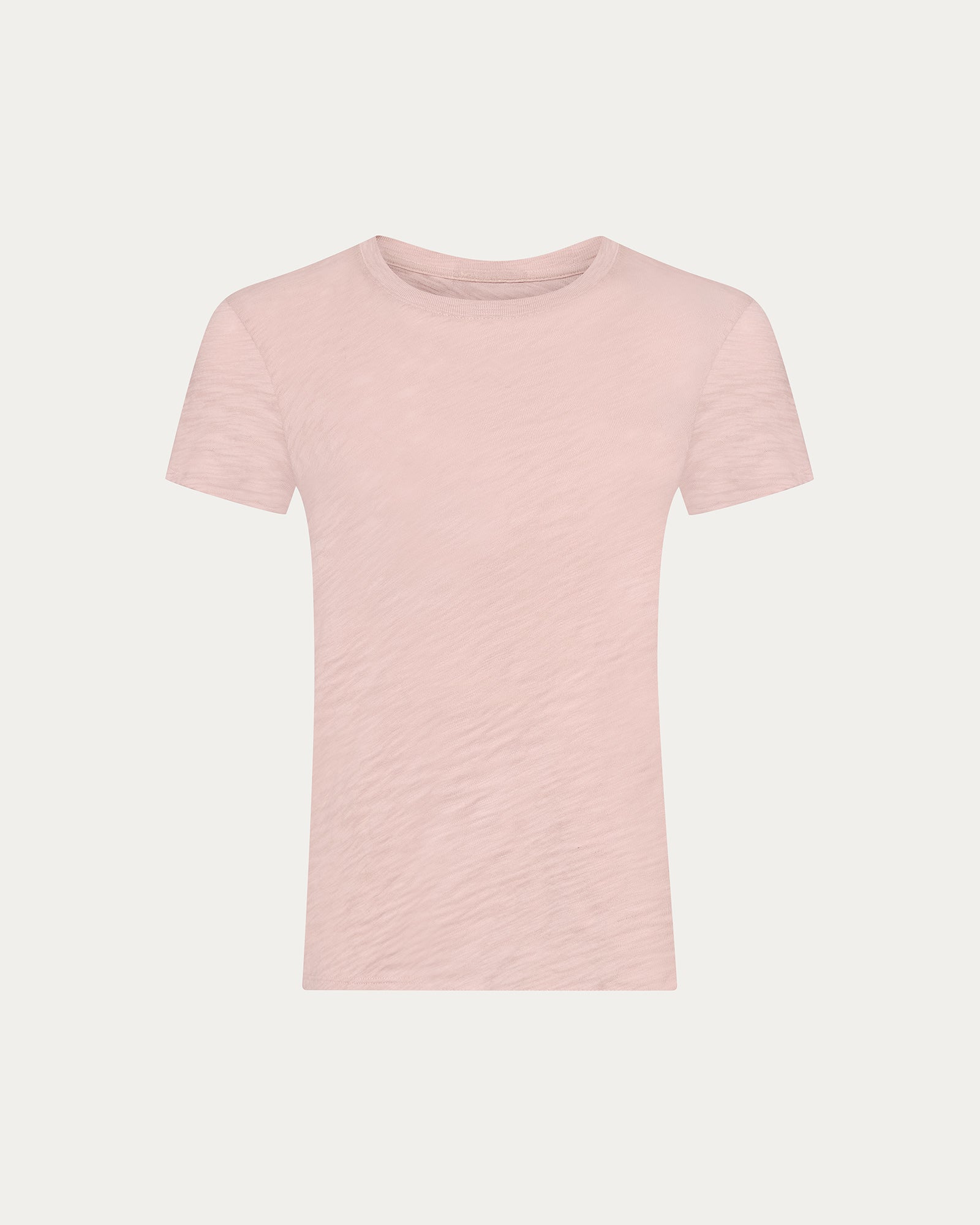 Slub Jersey Schoolboy Crew Neck Tee - Faded Rose