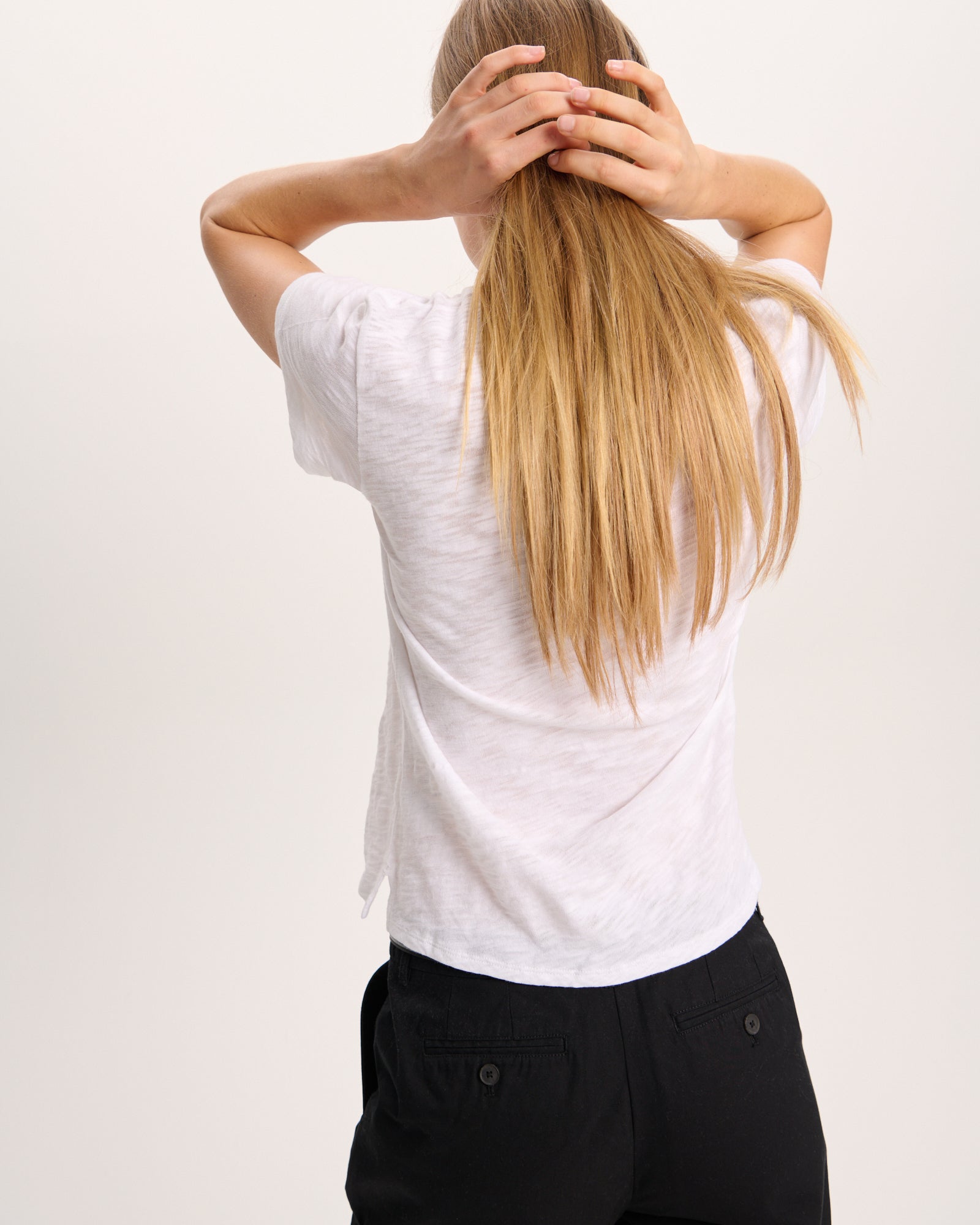 Slub Jersey Schoolboy Crew Neck Tee - White