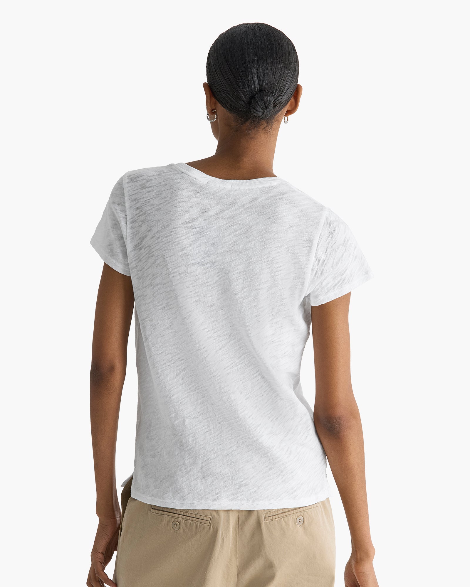 Slub Jersey Schoolboy V-Neck Tee - White – ATM Anthony Thomas Melillo