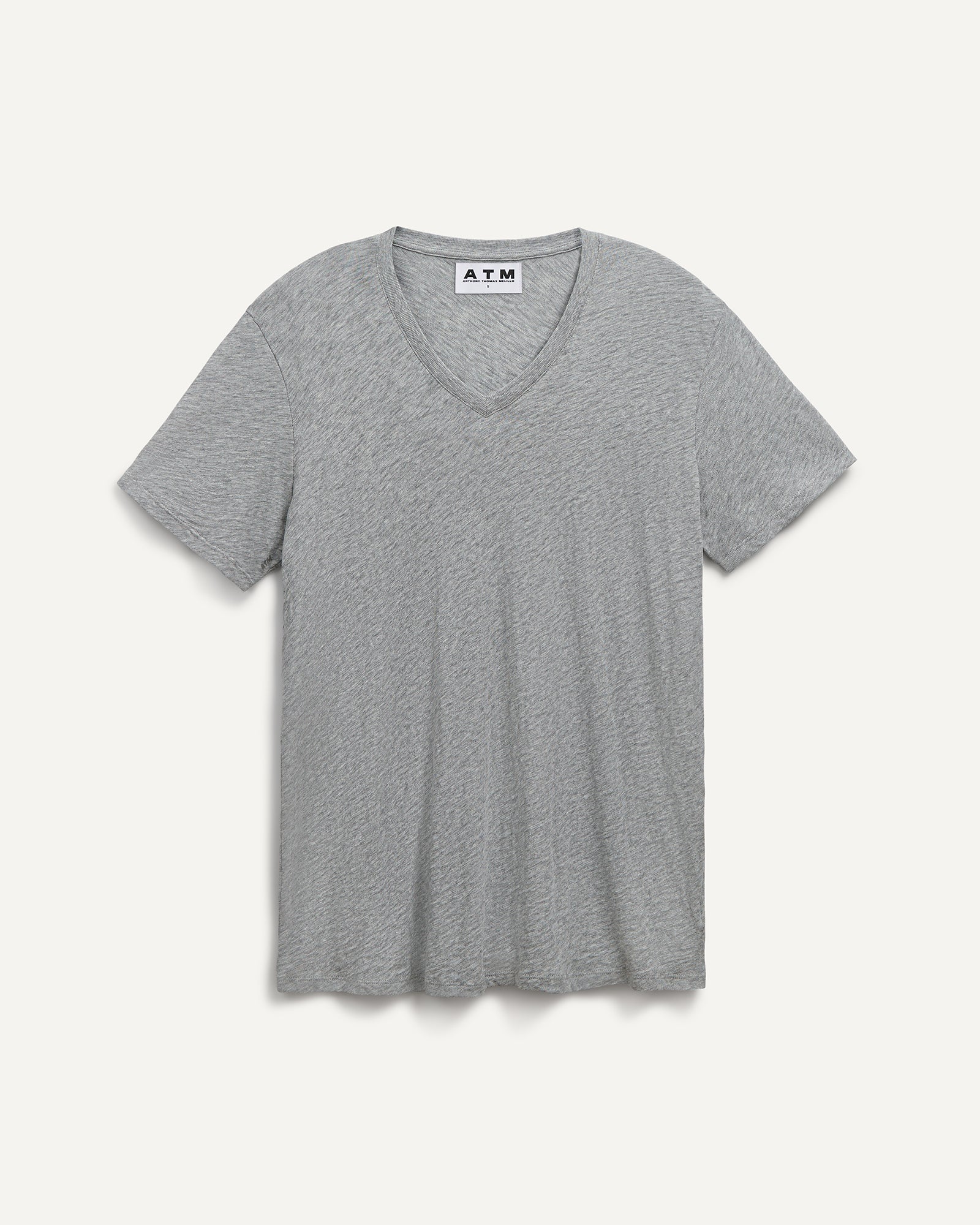 Slub Jersey Classic V-Neck Tee - Heather Grey