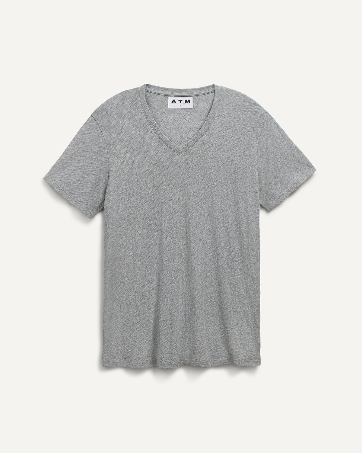 Slub Jersey Classic V-Neck Tee - Heather Grey