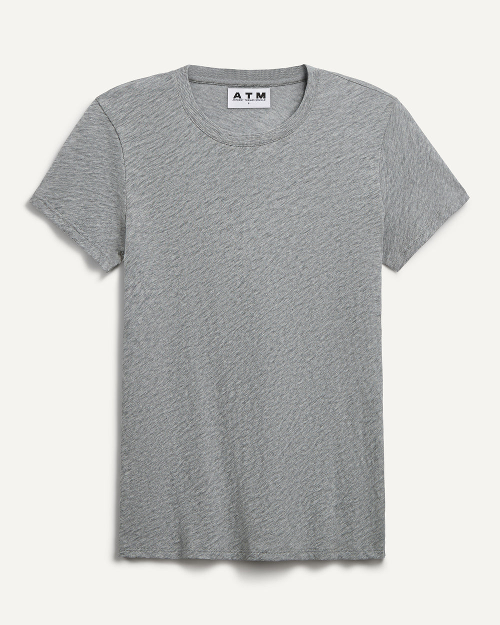 Slub Jersey Schoolboy Crew Neck Tee - Heather Grey