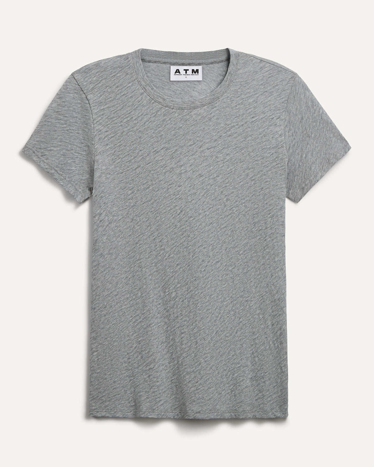 Slub Jersey Schoolboy Crew Neck Tee - Heather Grey