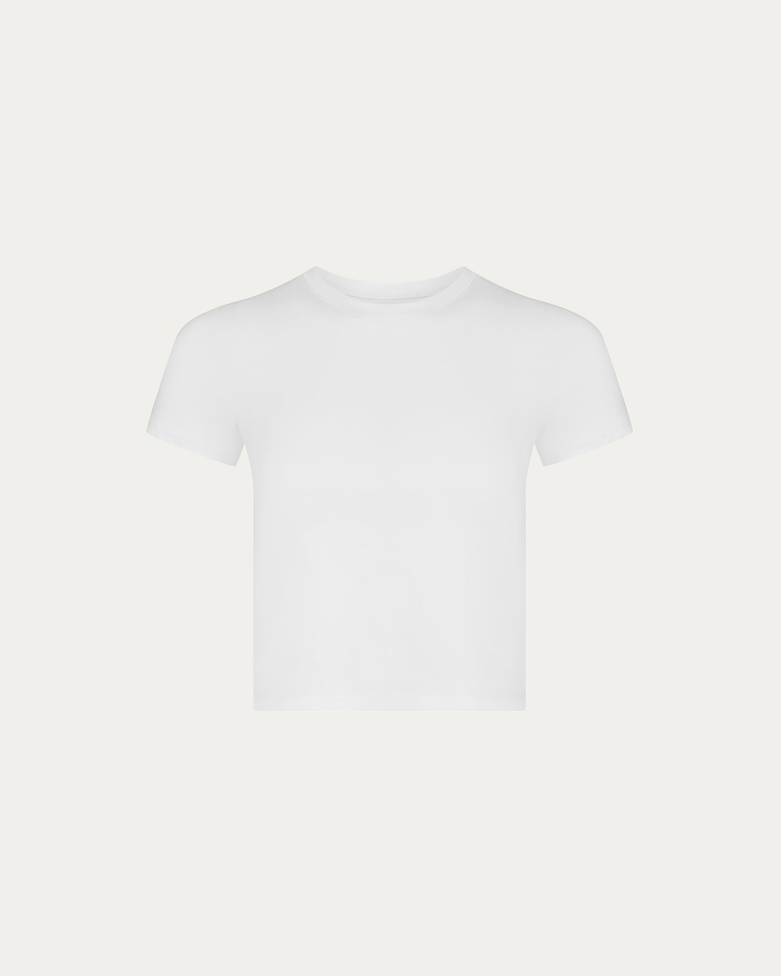 Stretch Cotton Cropped Baby Tee - White